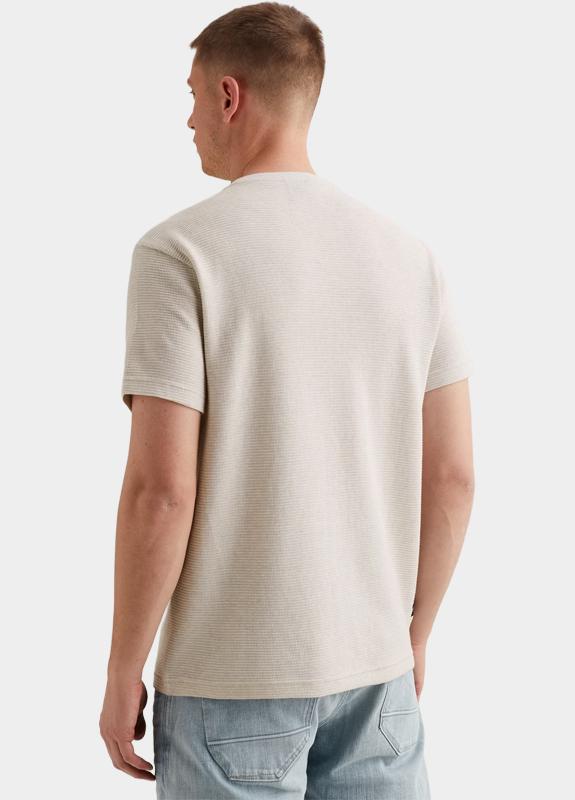 PME Legend T-shirt korte mouw Beige Short sleeve r-neck two tone PTSS2603569/7013