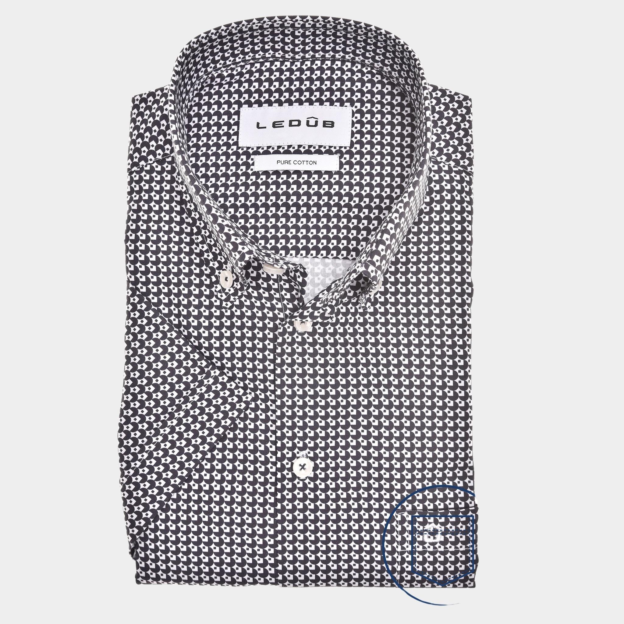 Ledub Business hemd korte mouw Blauw  0142801/190-000-000