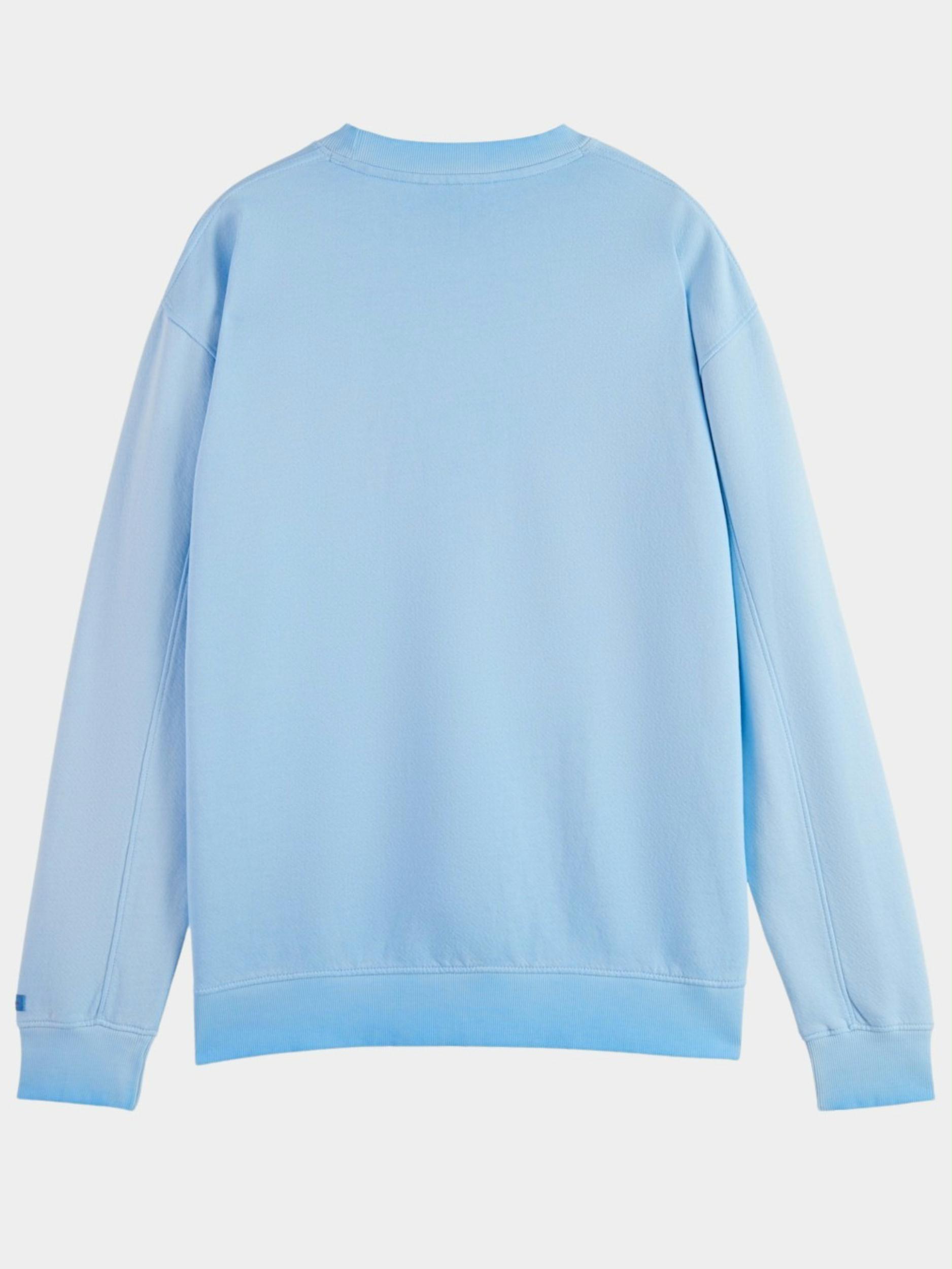 Scotch & Soda Sweater Blauw Cold dye sweatshirt with chest 171673/5609