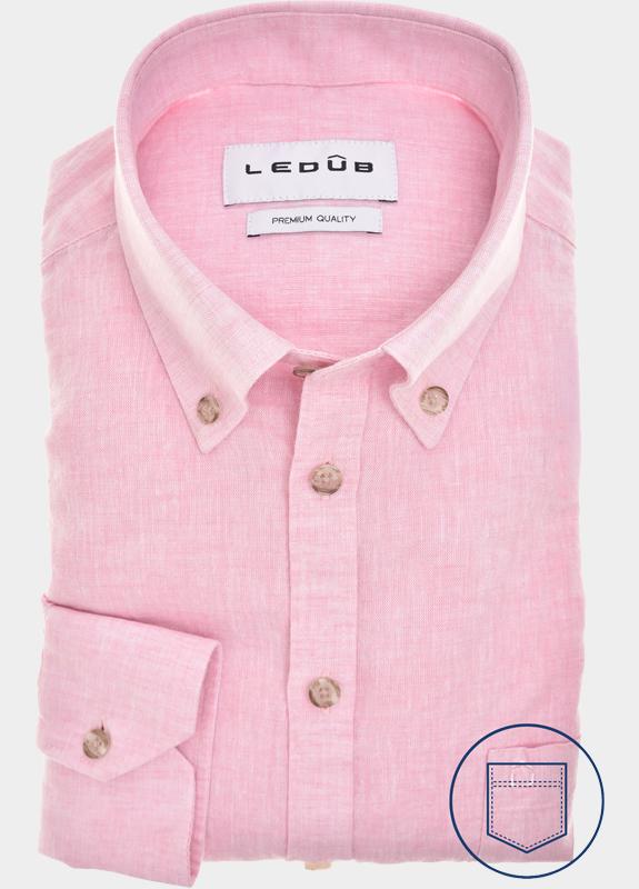 Ledub Business hemd lange mouw Roze  0143395/420-000-000