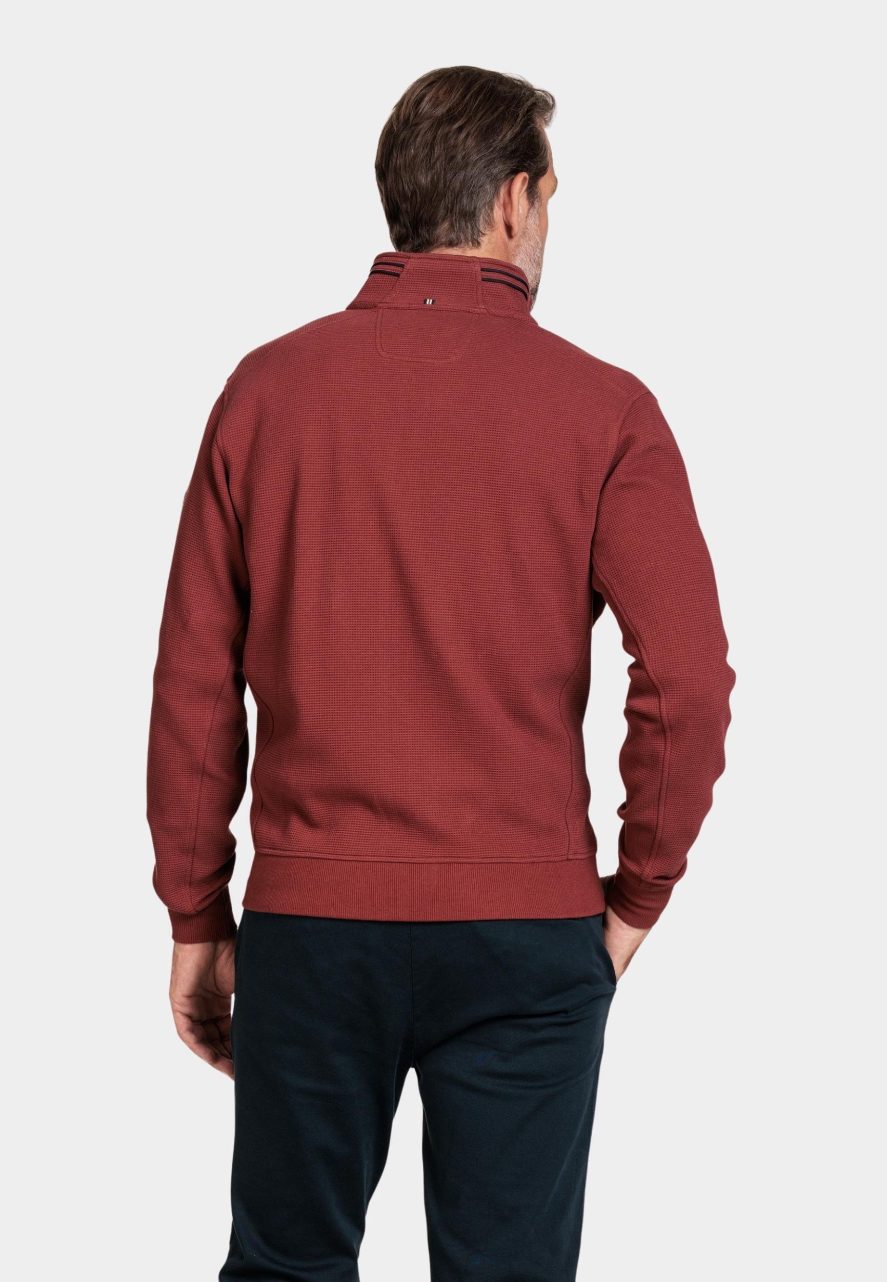 Baileys Vest Rood Sweat Cardigan Zip  waffle in 322293/38