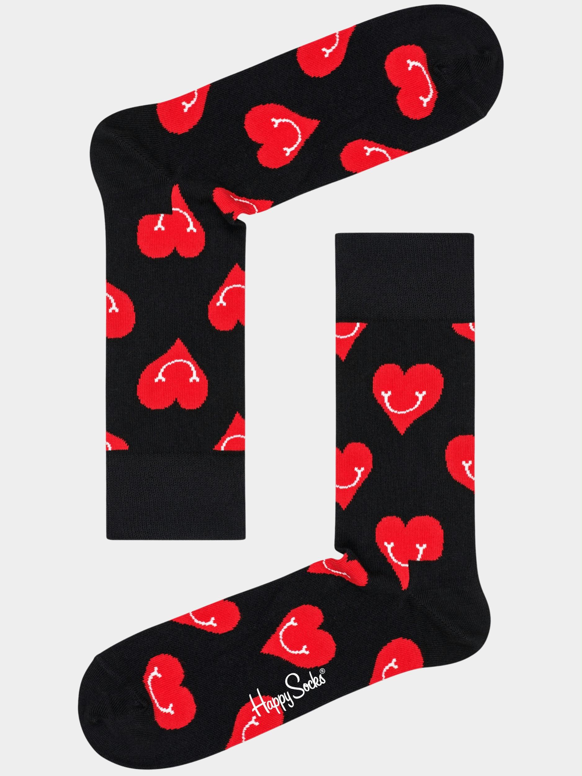 Happy Socks Sokken Zwart Smiley Heart SMH01/9300