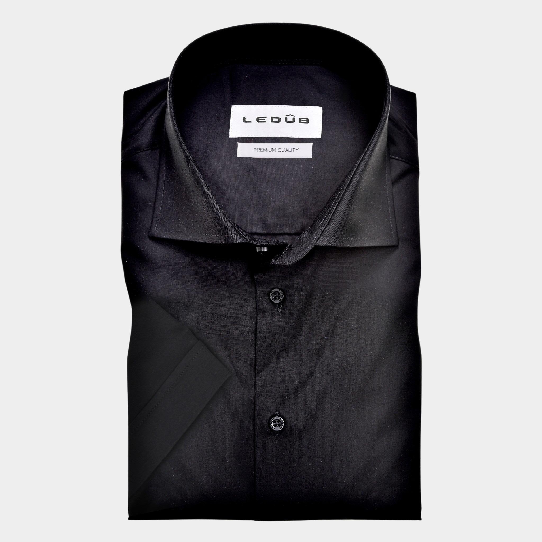 Ledub Business hemd korte mouw Zwart MFN0 0323012/290-000-000