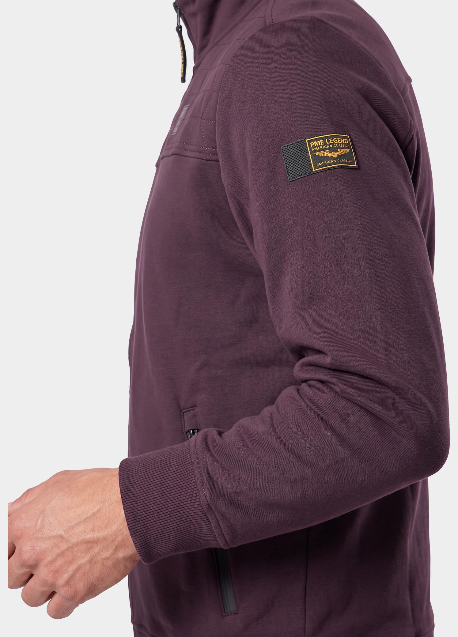 PME Legend sweatvest heren Paars Zip jacket interlock sweat PSW2610475/4357