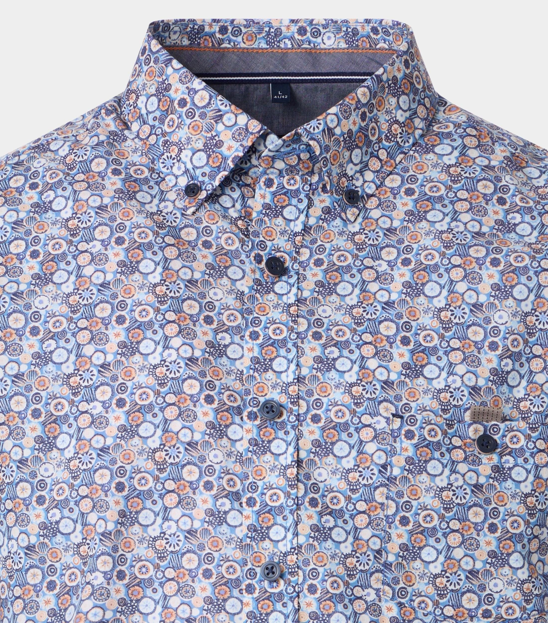 Casamoda Casual hemd korte mouw Blauw B.D. Casual Short 1/2Arm 954395900/100