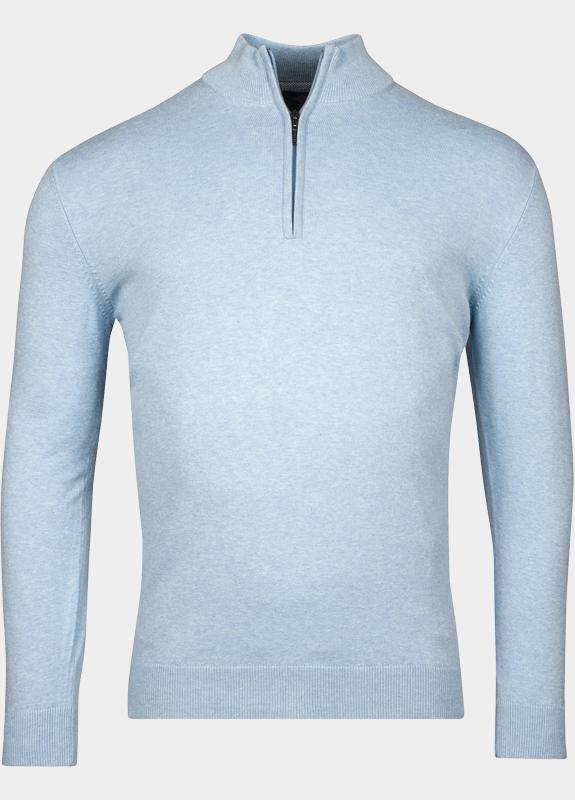R.B. Boston Half Zip Blauw Pullover 1/2 zip  12gg single 518400CCT-78/625