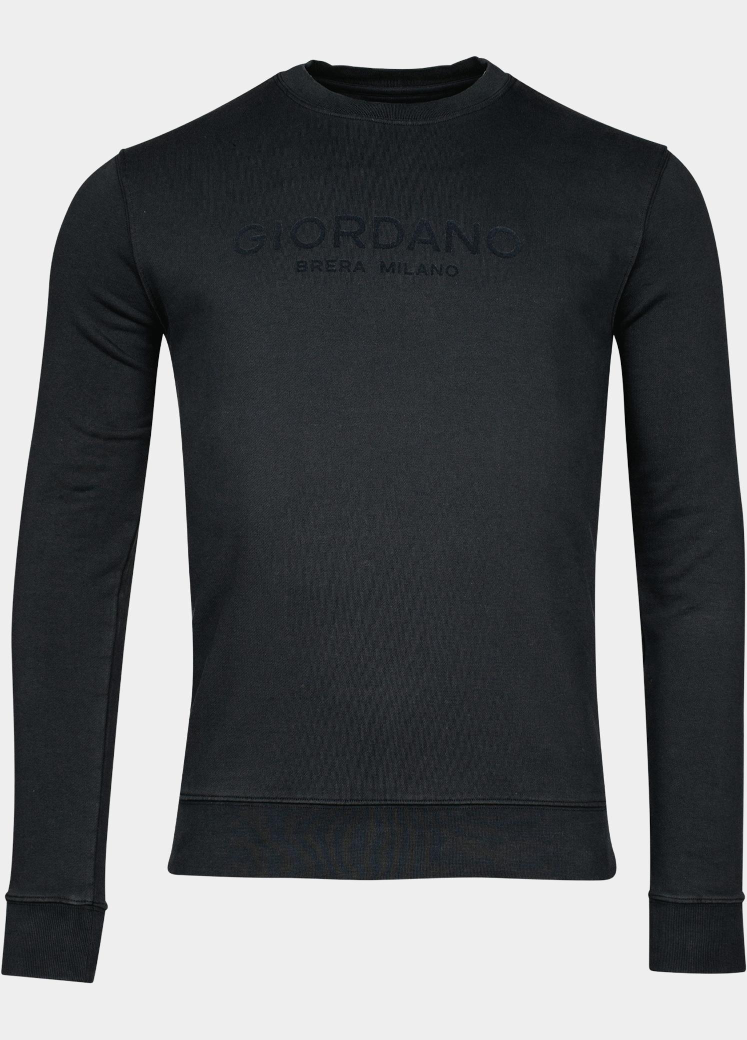 Giordano Pullover heren Blauw Francesco Logo Carrier Crewnec 423803/60