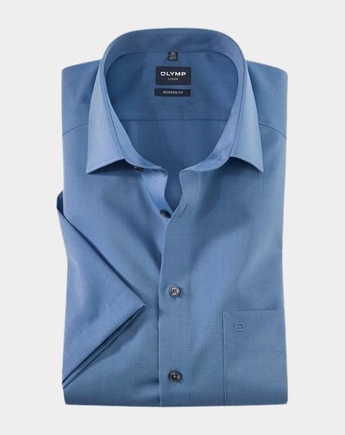 Olymp Business hemd korte mouw Blauw Luxor 030412/15