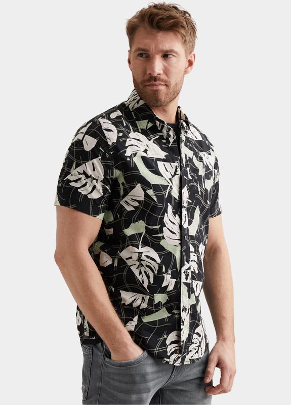 PME Legend Casual hemd korte mouw Blauw Short Sleeve Shirt Print on C PSIS2604208/5282