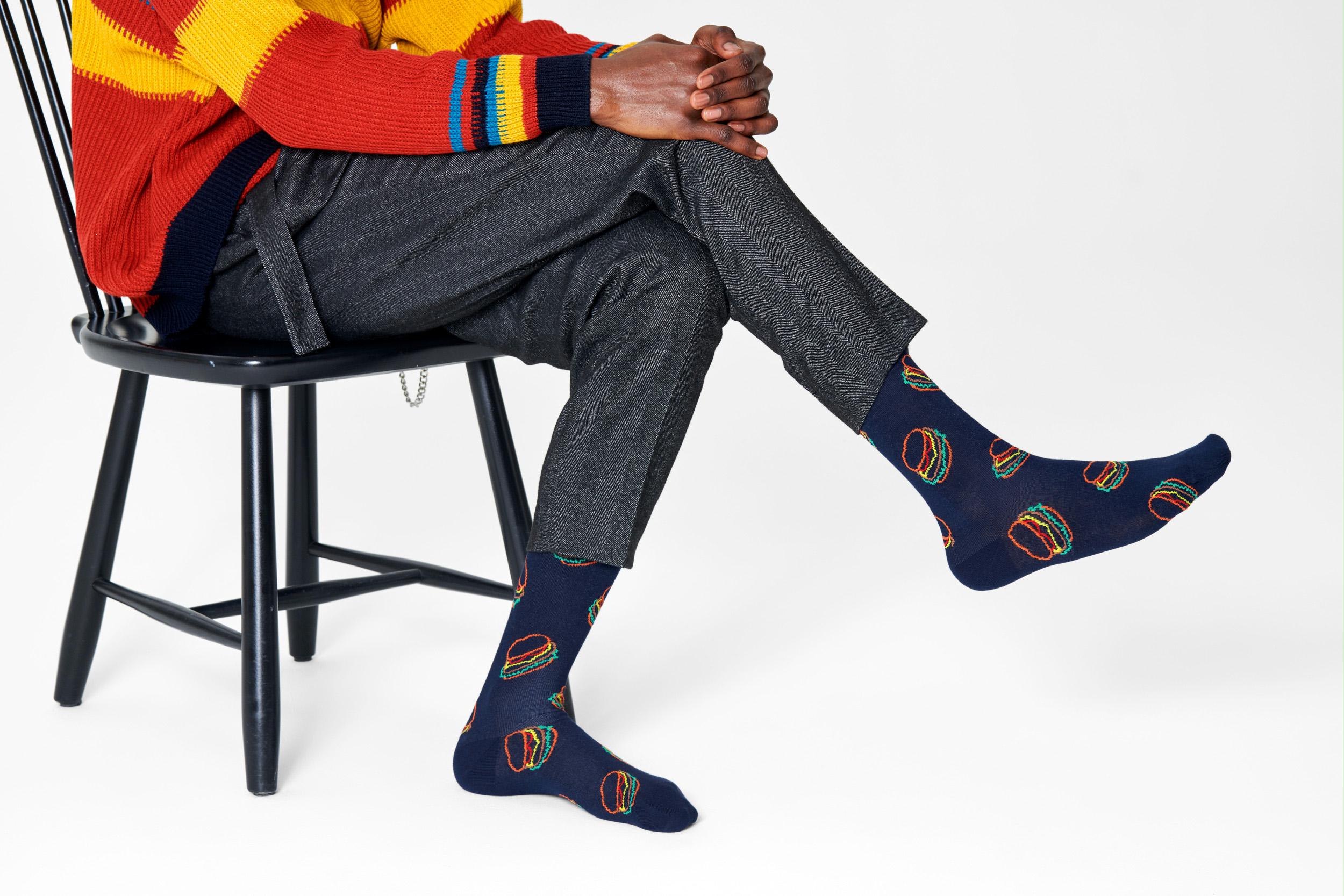Happy Socks Sokken Zwart Lunch Time LUT01/6500