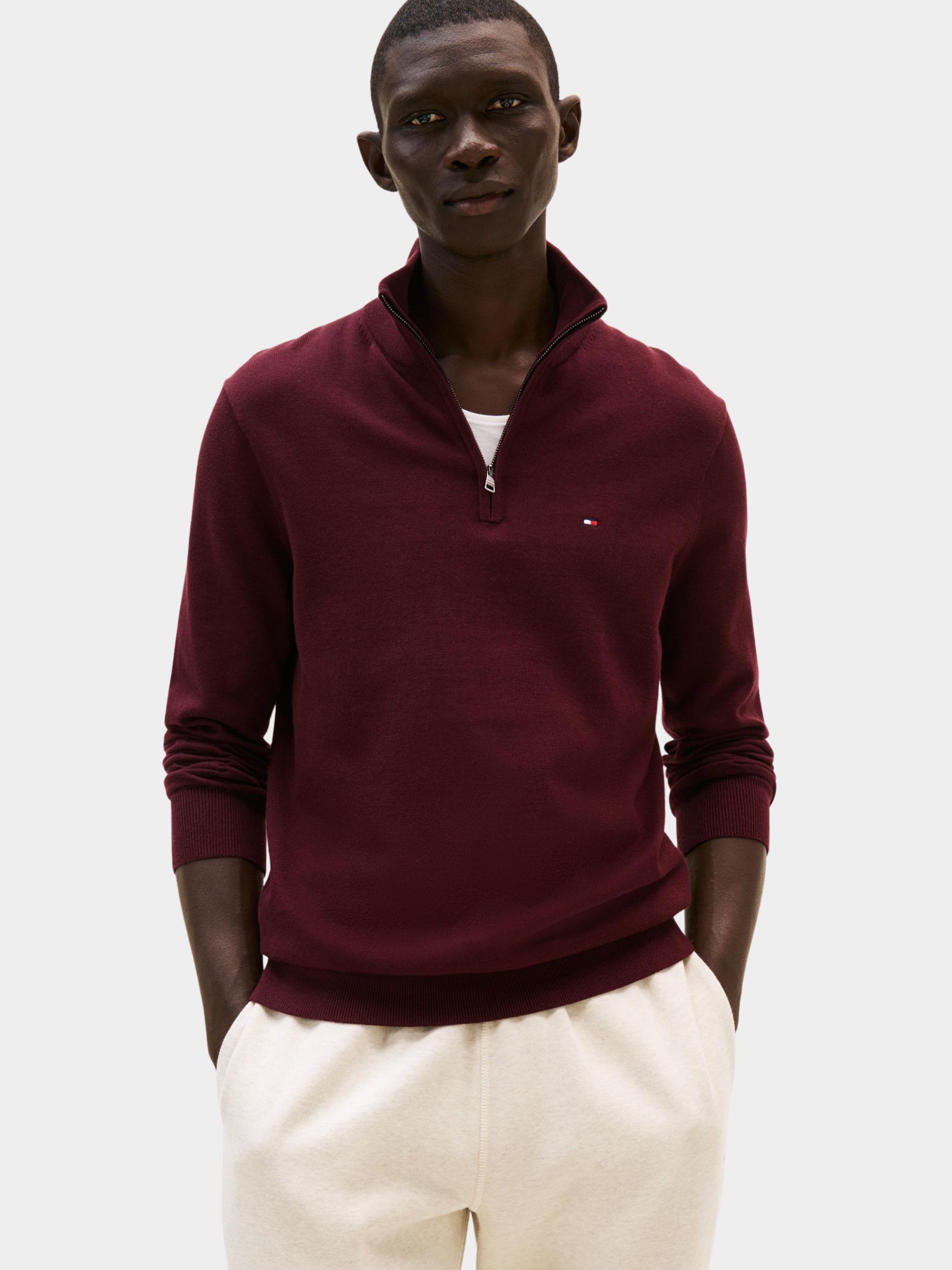 Tommy Hilfiger Half Zip Rood ESSENTIAL COTTON ZIP MOCK MW0MW37331/XIH