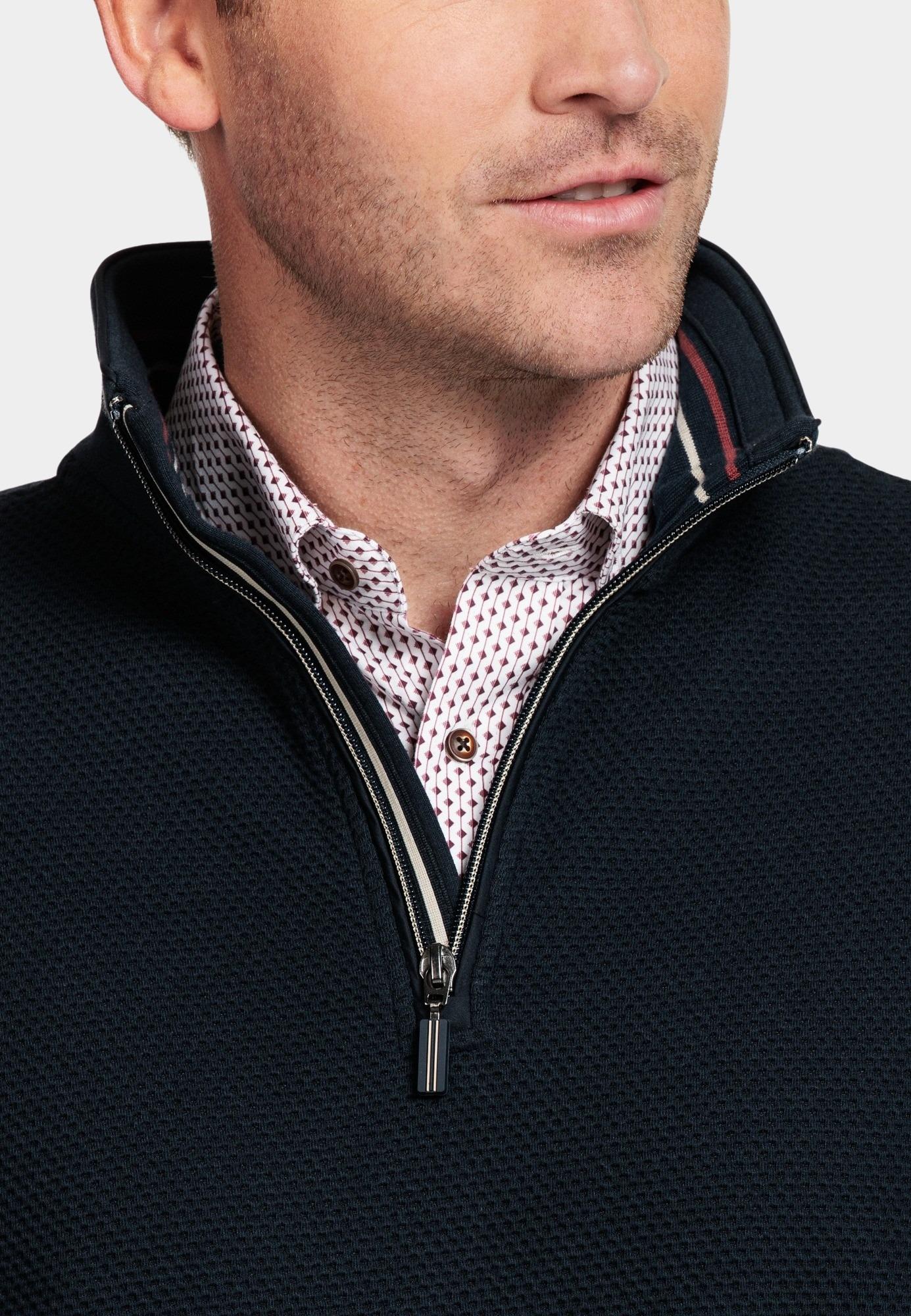 Baileys Half Zip Blauw Sweatshirt 1/2 zip  Front Bod 323175/60