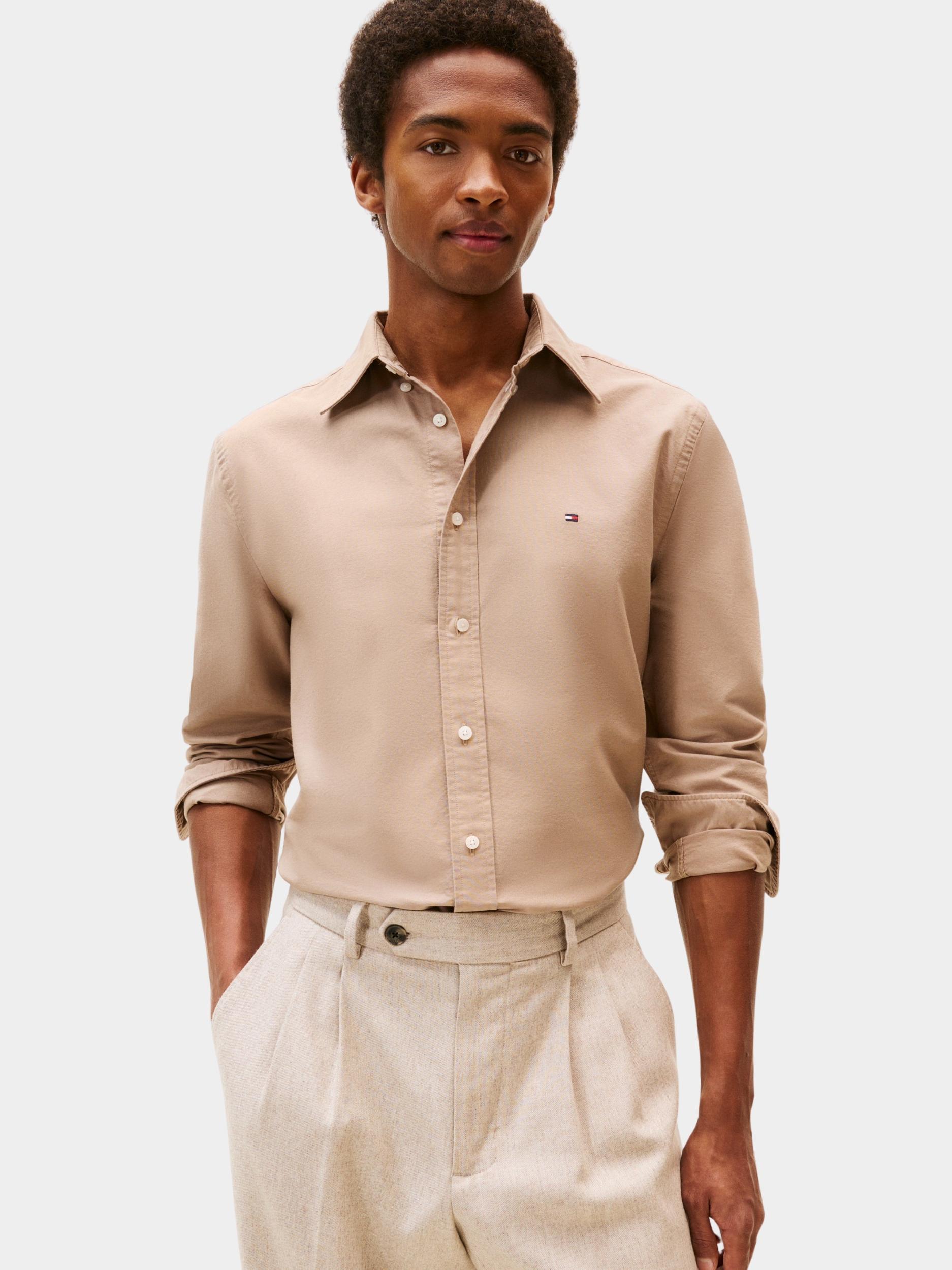 Tommy Hilfiger Casual hemd lange mouw Beige SOLID HERITAGE OXFORD RF SHIR MW0MW35774/0F6