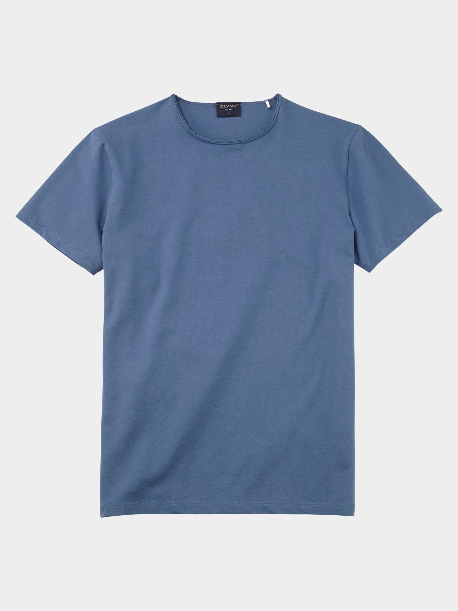 Olymp T-shirt korte mouw Blauw T-Shirt CO/EL 560172/13