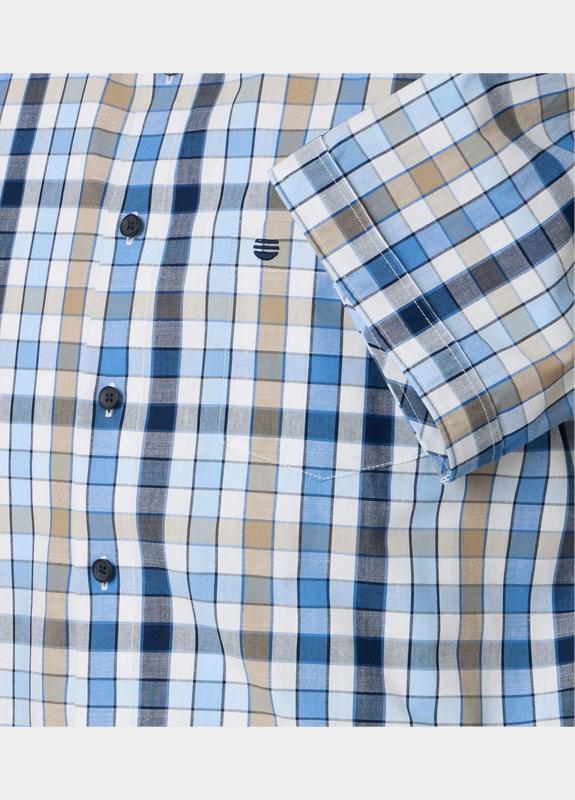 Redmond Overhemd heren Blauw Slub 261035990/100