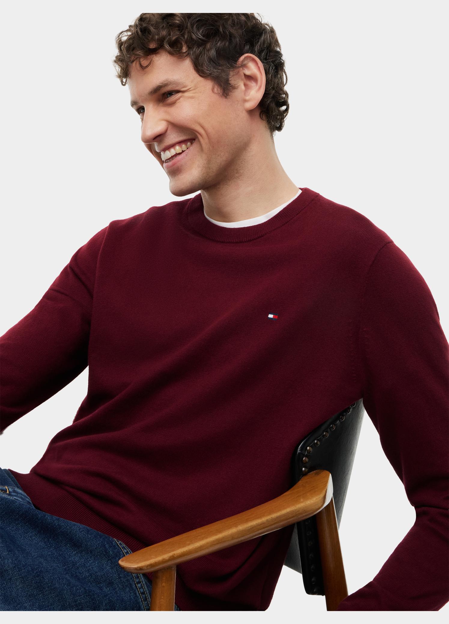 Tommy Hilfiger Pullover heren Paars PIMA ORG CTN CASHMERE CREW NE MW0MW28046/VLP