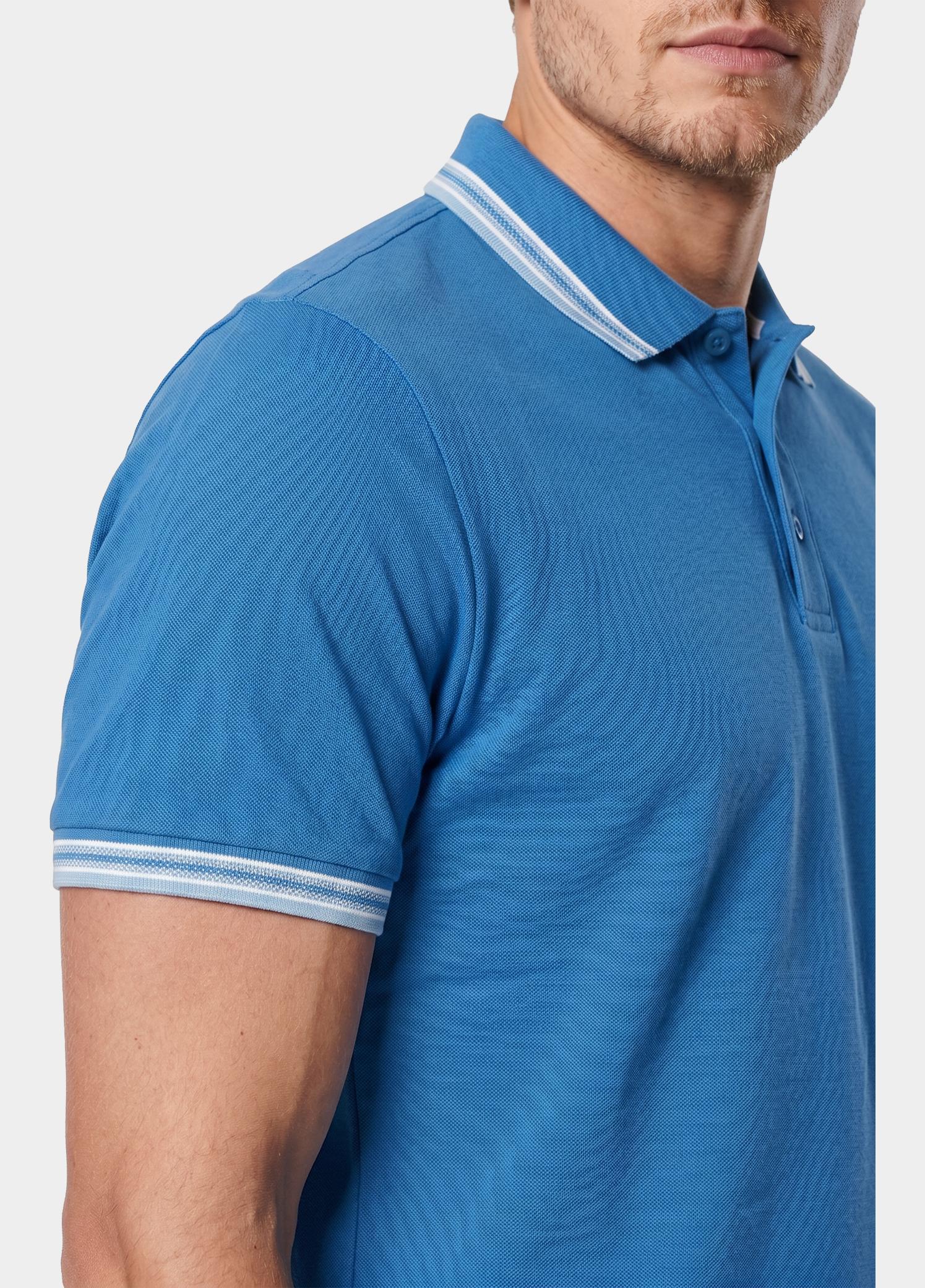 Scotland Blue Polo heren Blauw Brick Polo Plain Contrast Col SPE25108BR06SB/241 true blue