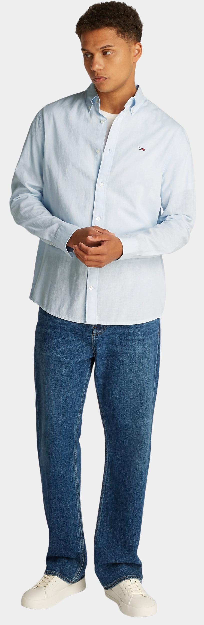 Tommy Jeans Casual hemd lange mouw Blauw TJM REG LINEN BLEND LS SHIRT DM0DM20875/C3Q