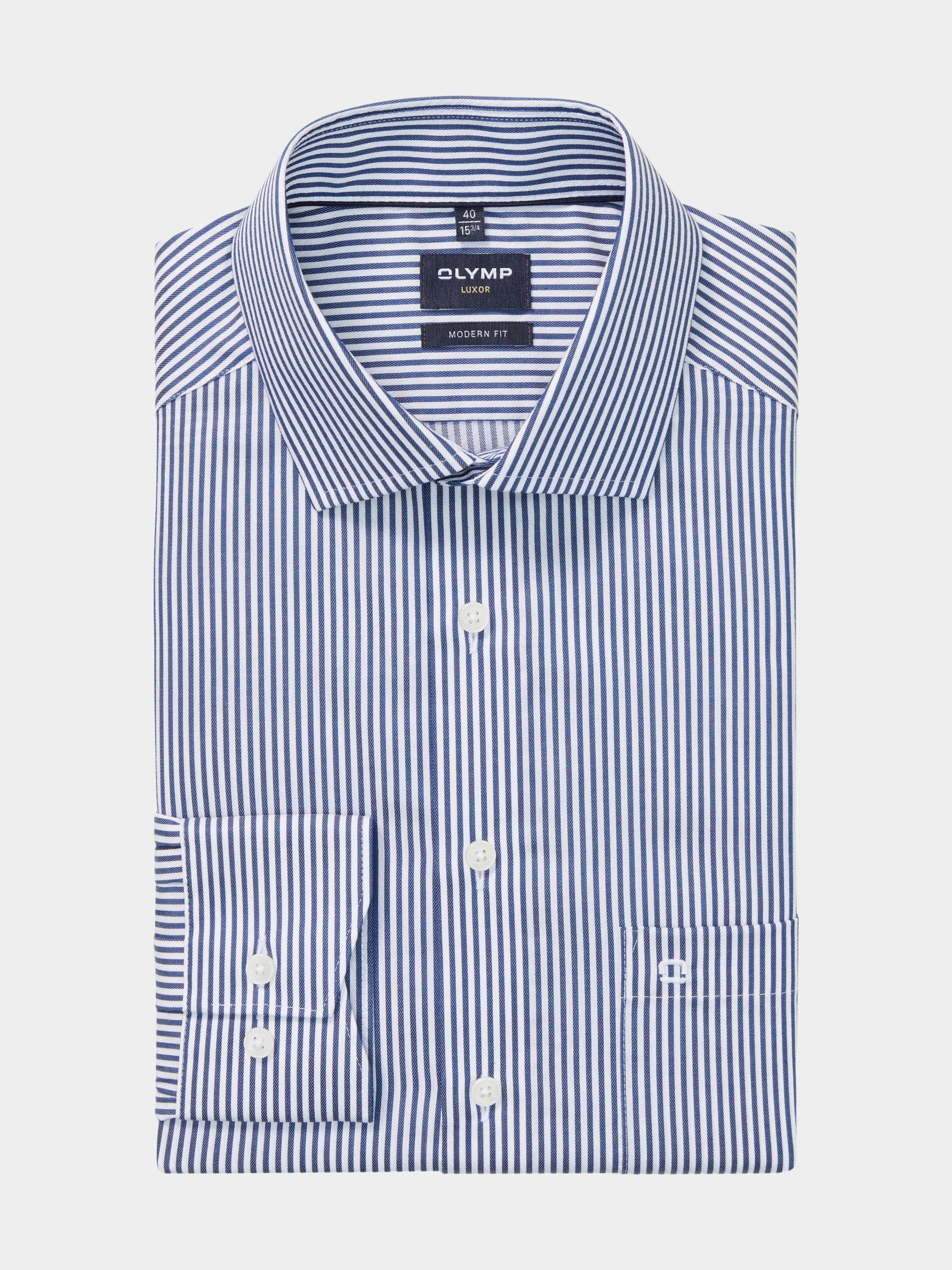 Olymp Business hemd lange mouw Blauw Luxor 135874/18