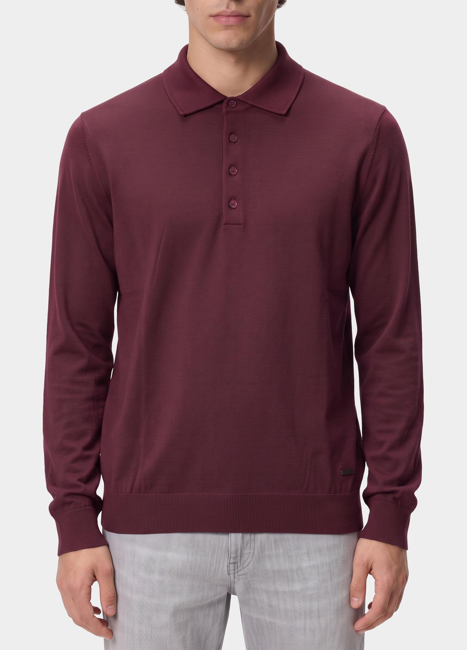 Born With Appetite Polo lange mouwen heren Rood Anton Polo Ls Merino BWA00005AN14/6009
