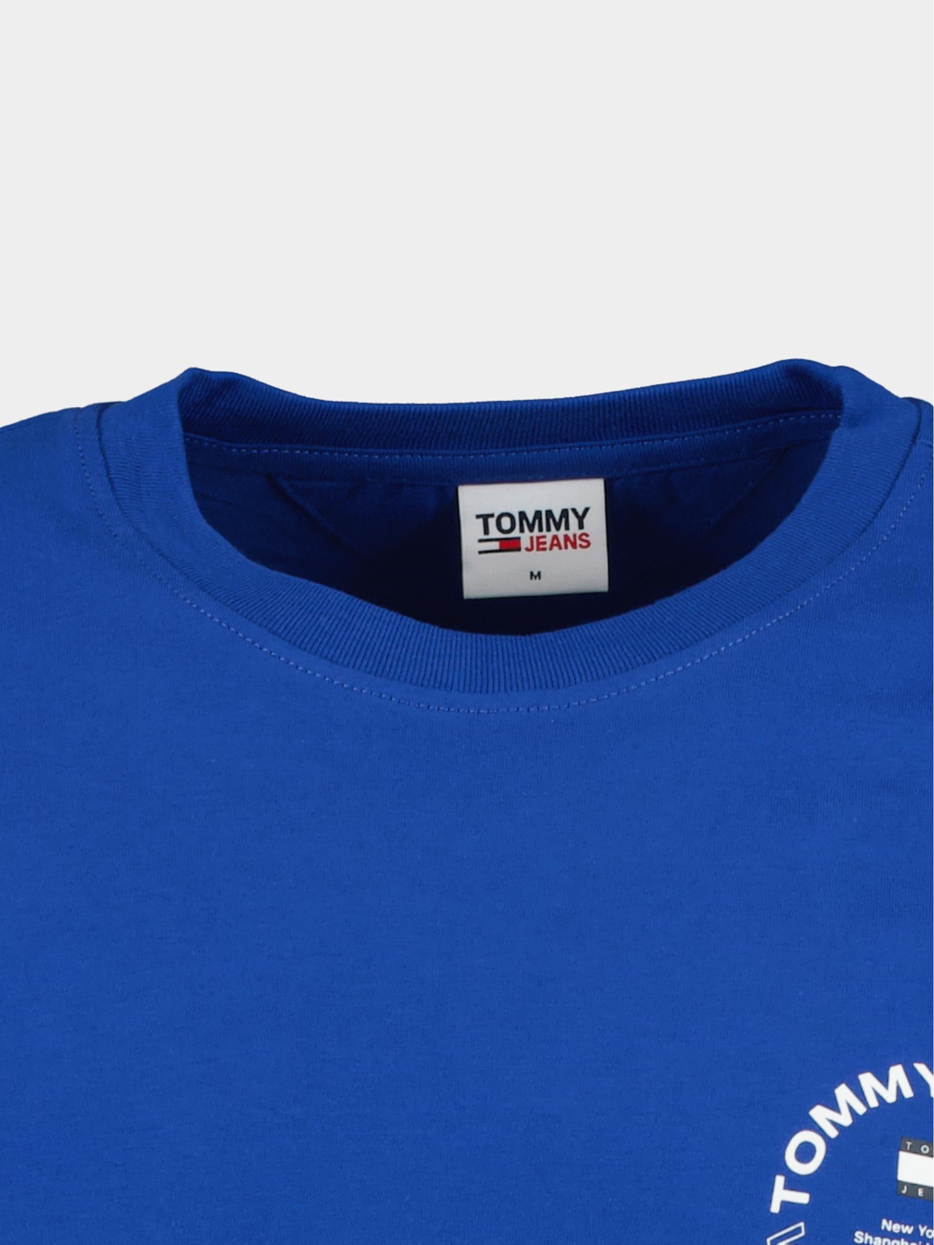 Tommy Jeans T-shirt lange mouw Blauw TJM L/S CLSC Circle Entry Tee DM0DM17713/C66