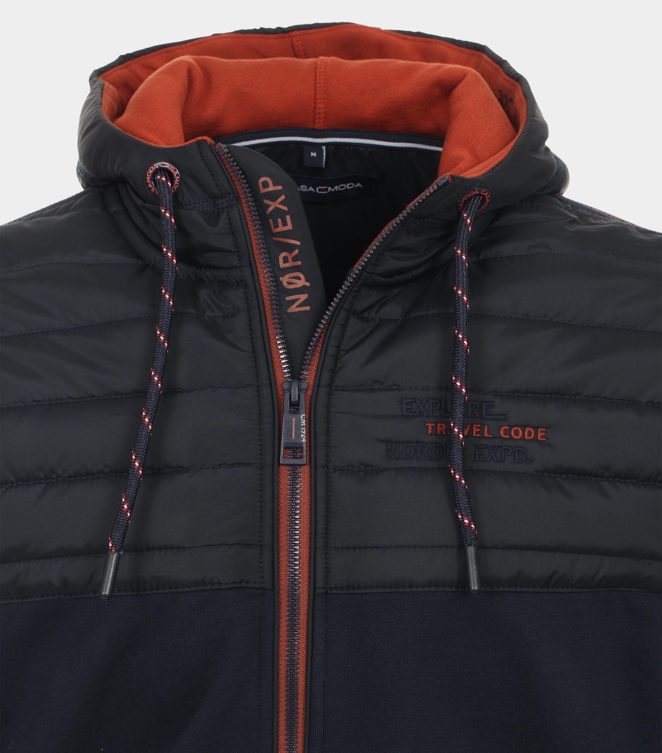 Casamoda Vest Blauw Sweatjacke mit Kapuze 434103900/105