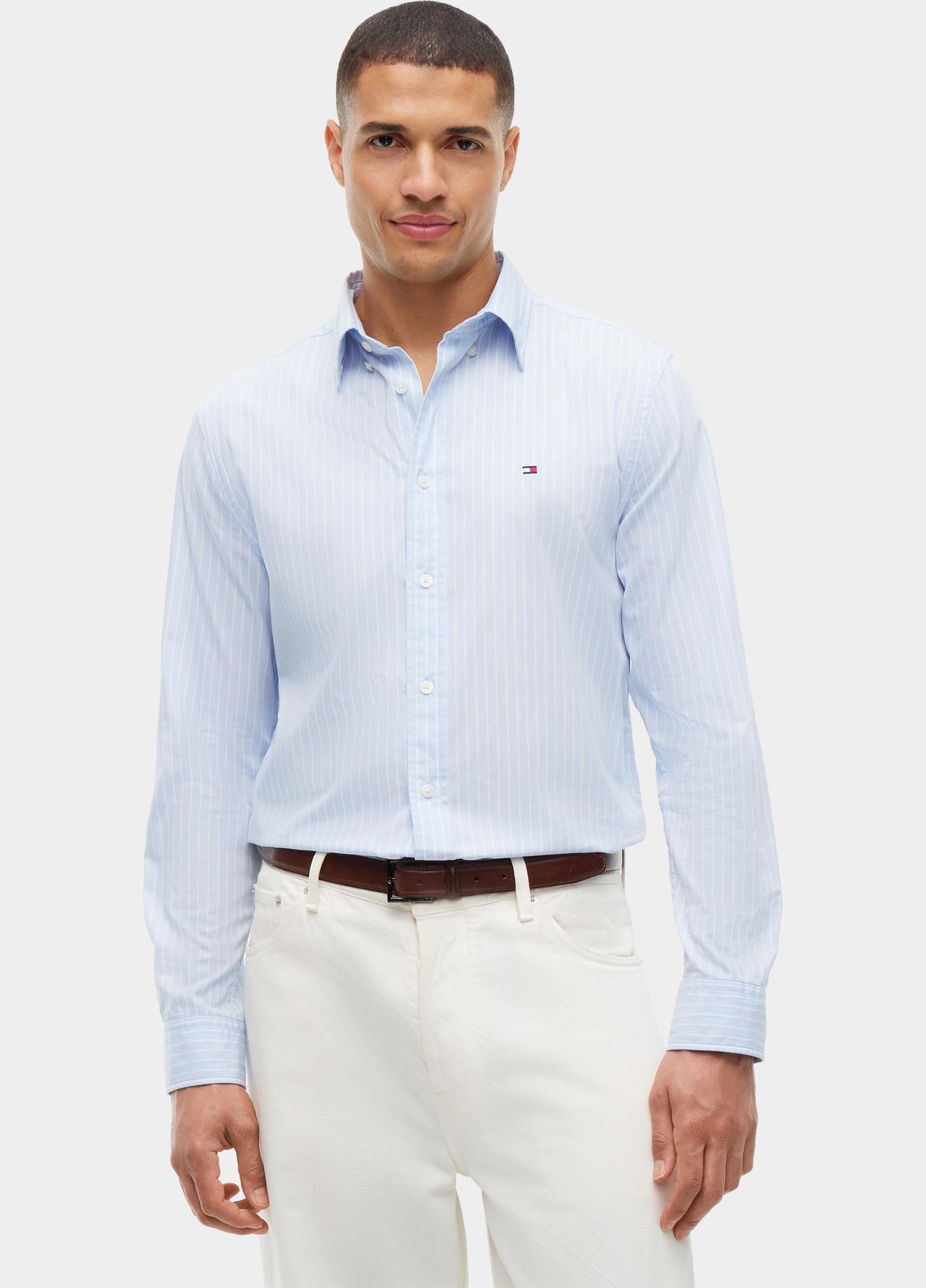 Tommy Hilfiger Overhemd heren Blauw FLEX HAIRLINE POPLIN RF SHIRT MW0MW44571/0A5