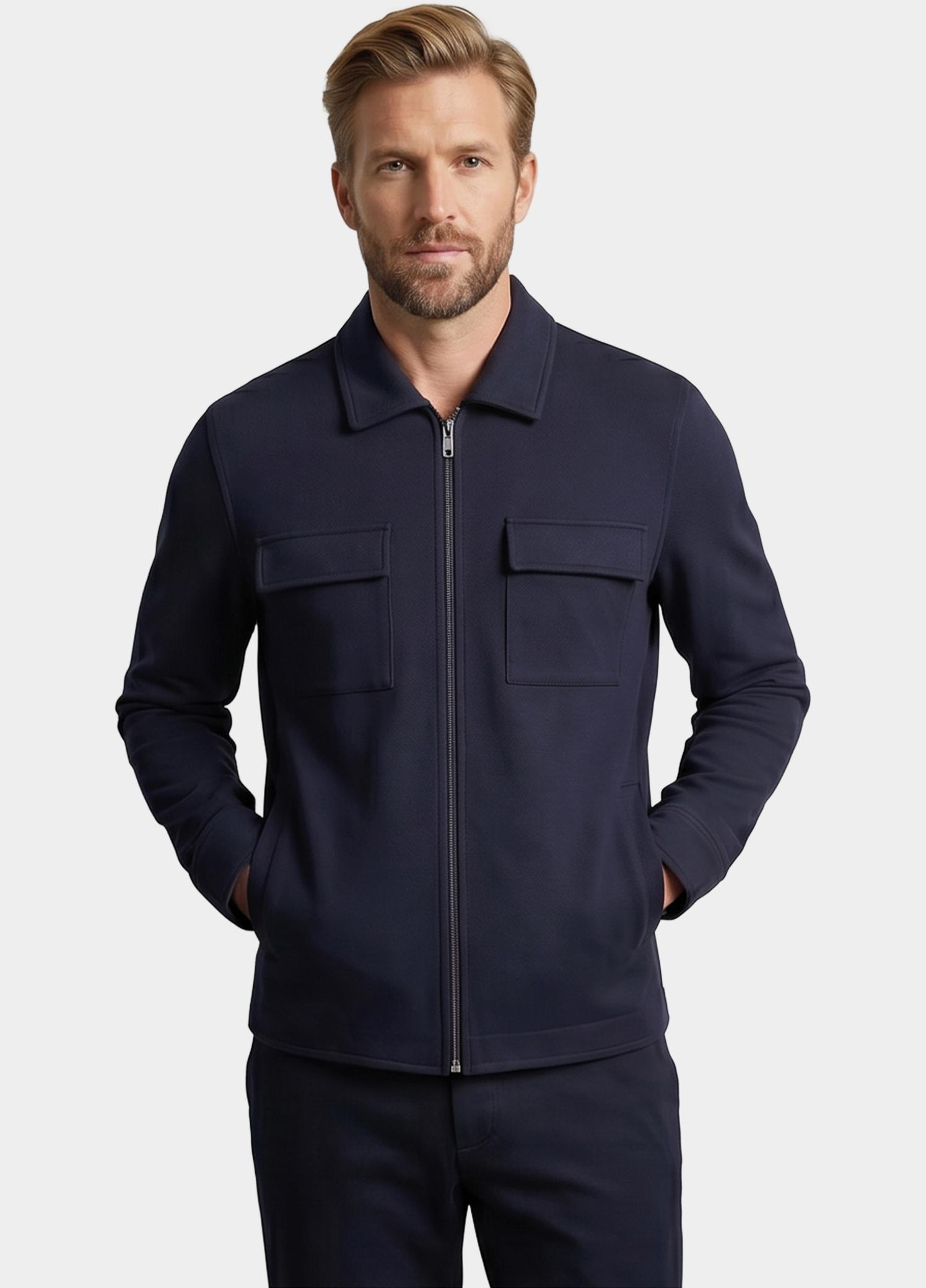 Giordano Overshirt Blauw Carissio Full  Zip Overshirt 612801/60