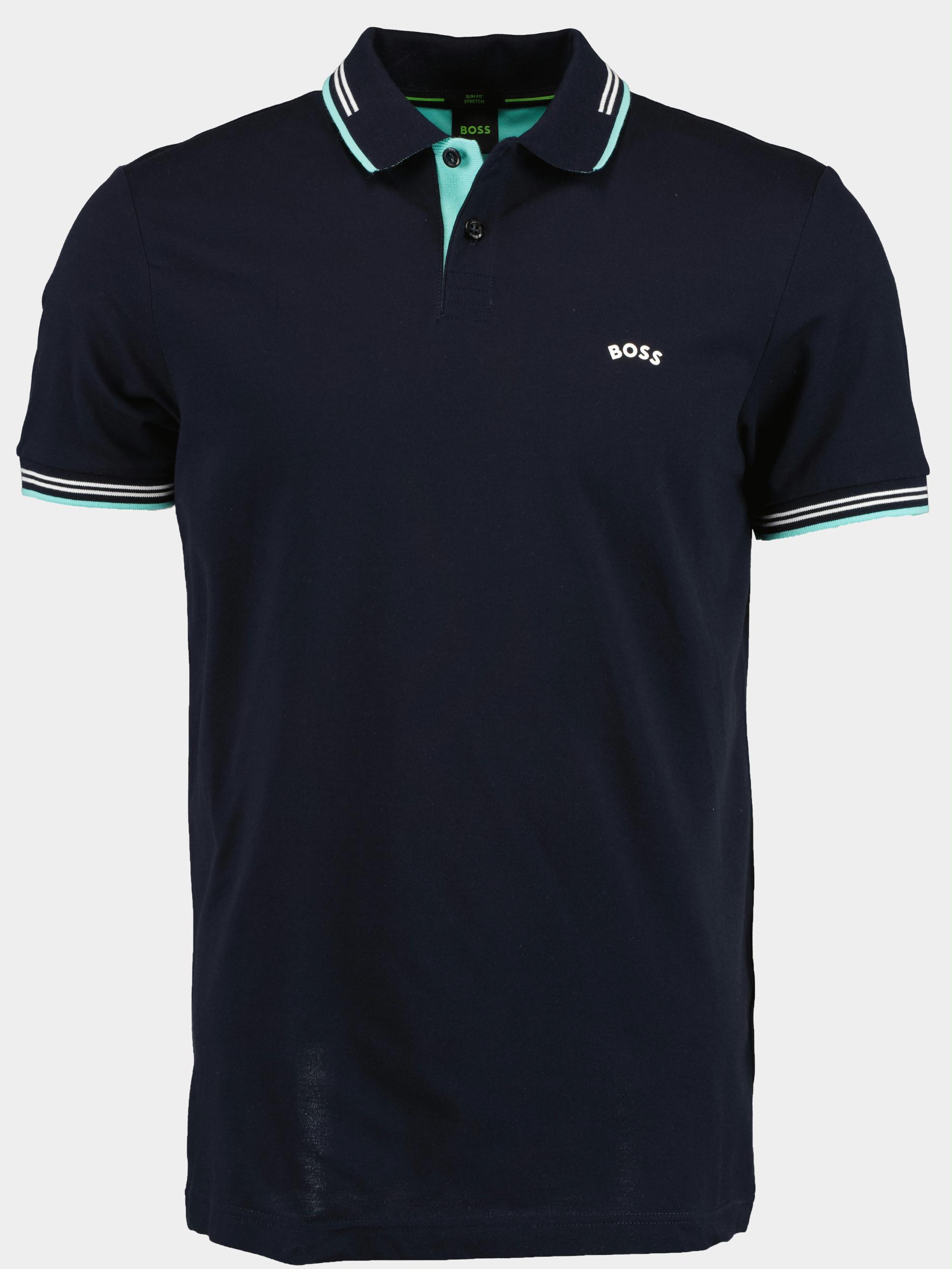 BOSS Green Polo korte mouw Blauw Paul Curved 10241733 01 50469245 408