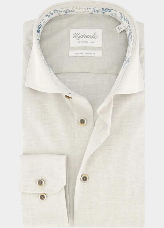 Michaelis Business hemd lange mouw Beige  PMVH10001/C