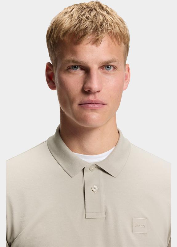 BOSS Orange Polo lange mouw Grijs Passerby 10256683 01 50507704/070