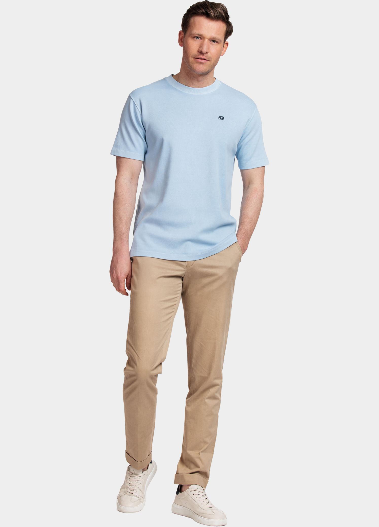 Giordano T-shirt heren Blauw T-shirt Jersey Garment Dye 415010/61