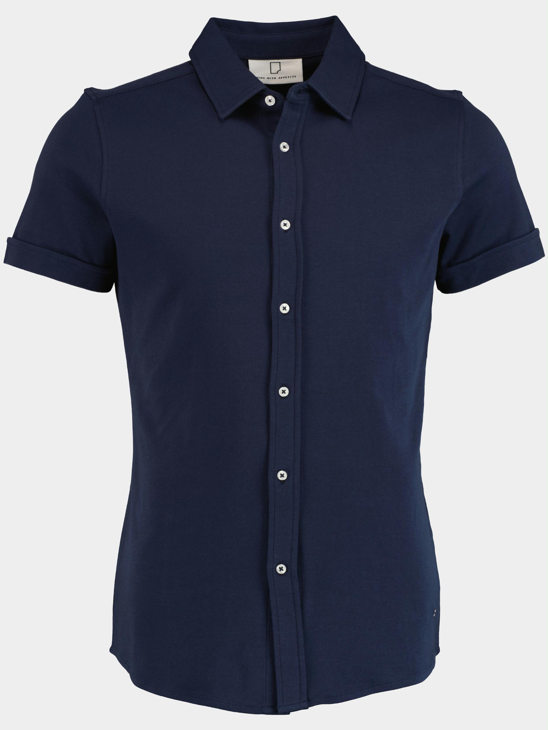 Born With Appetite Casual hemd korte mouw Blauw Earl Shirt Sl 22108EA28/290 navy