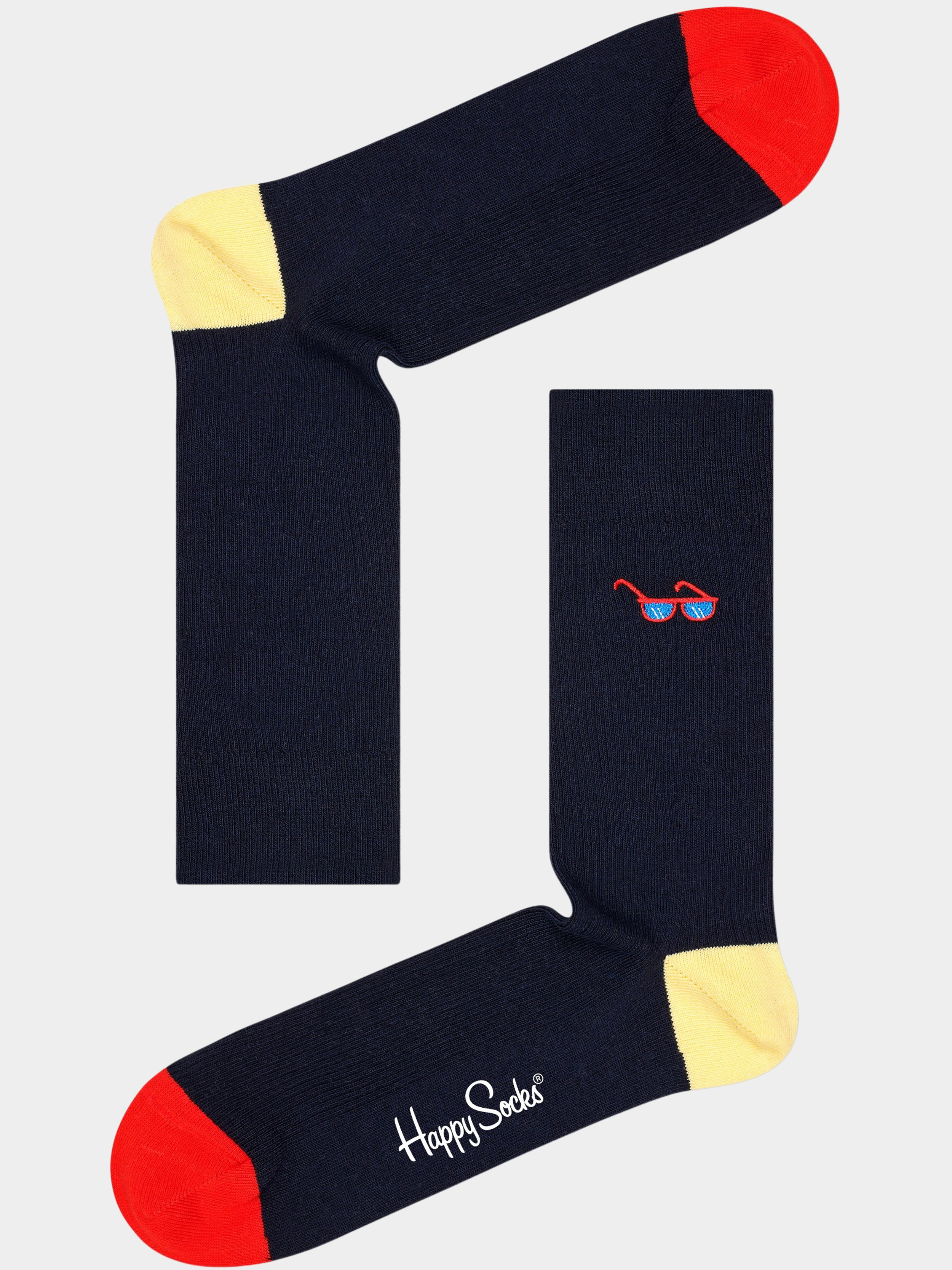 Happy Socks Sokken Blauw Ribbed Embroidery Sunny Days RESND01/6500