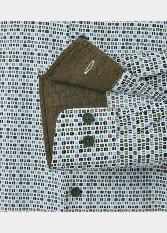 Redmond Overhemd heren Groen Print 252010110/600