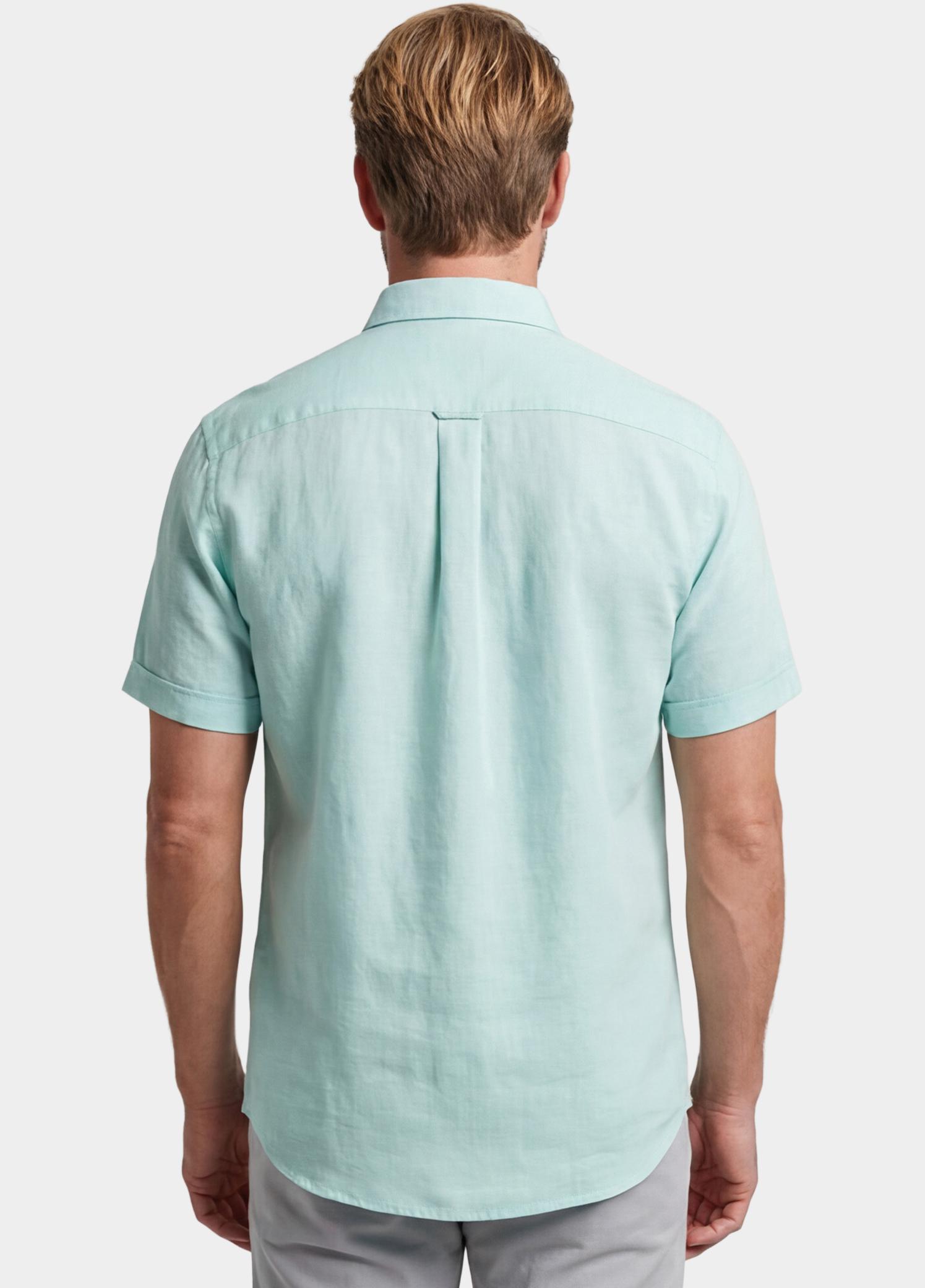 Giordano overhemd korte mouw heren Blauw League Short Sleeve Button Do 616009/65