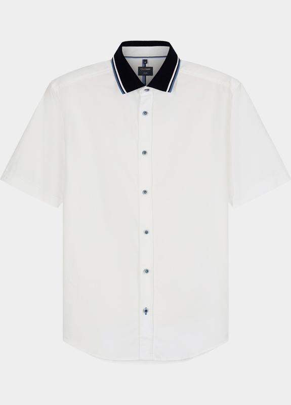 Olymp overhemd korte mouw heren Wit Casual 403812/00