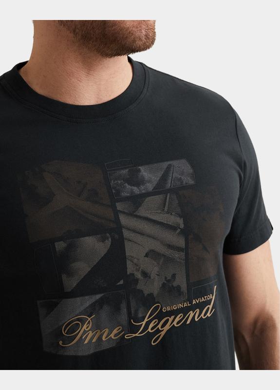PME Legend T-shirt korte mouw Blauw Short sleeve r-neck single je PTSS2604583/5282