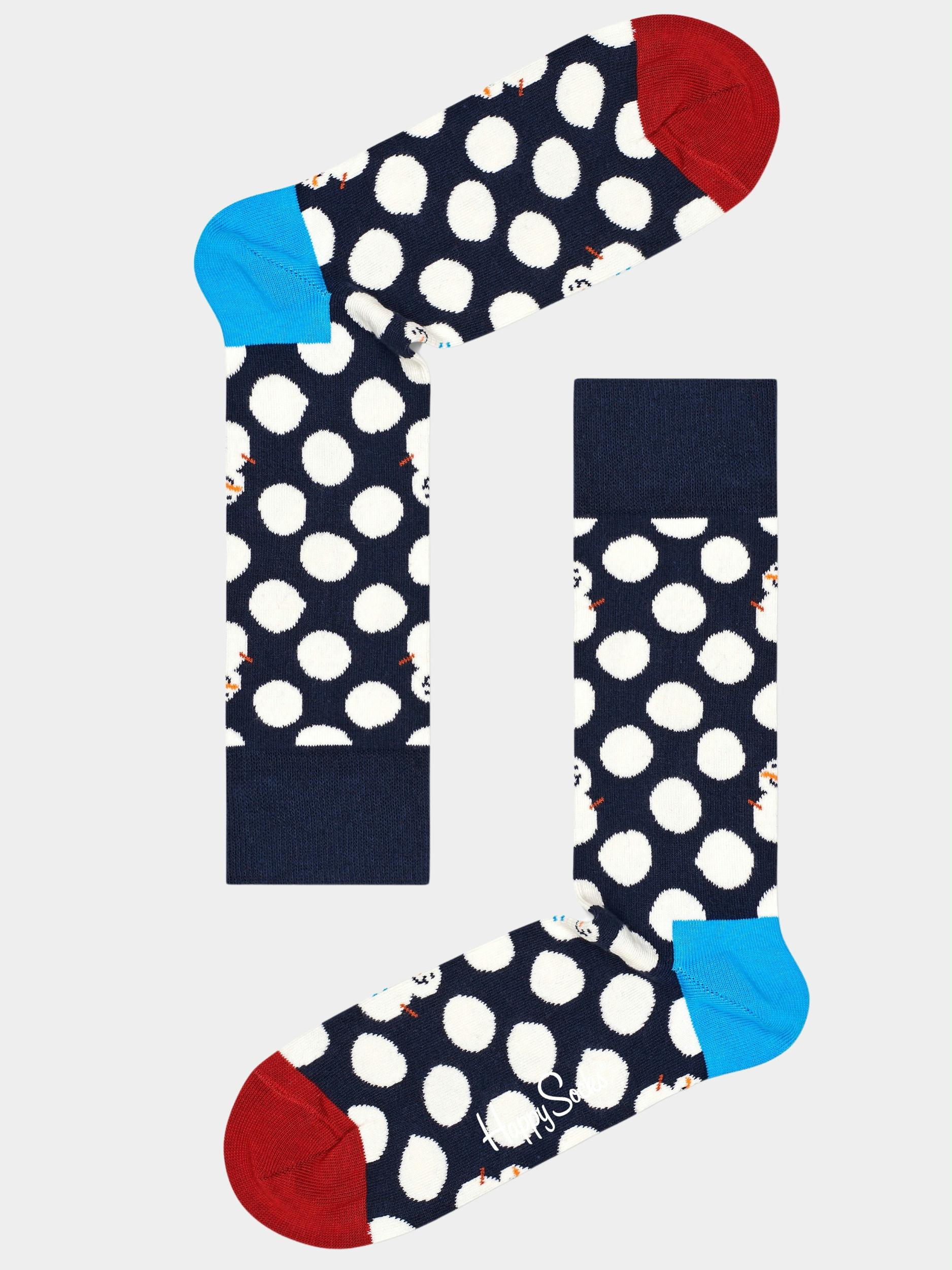 Happy Socks Sokken Blauw Big Dot Snowman BDS01/6500