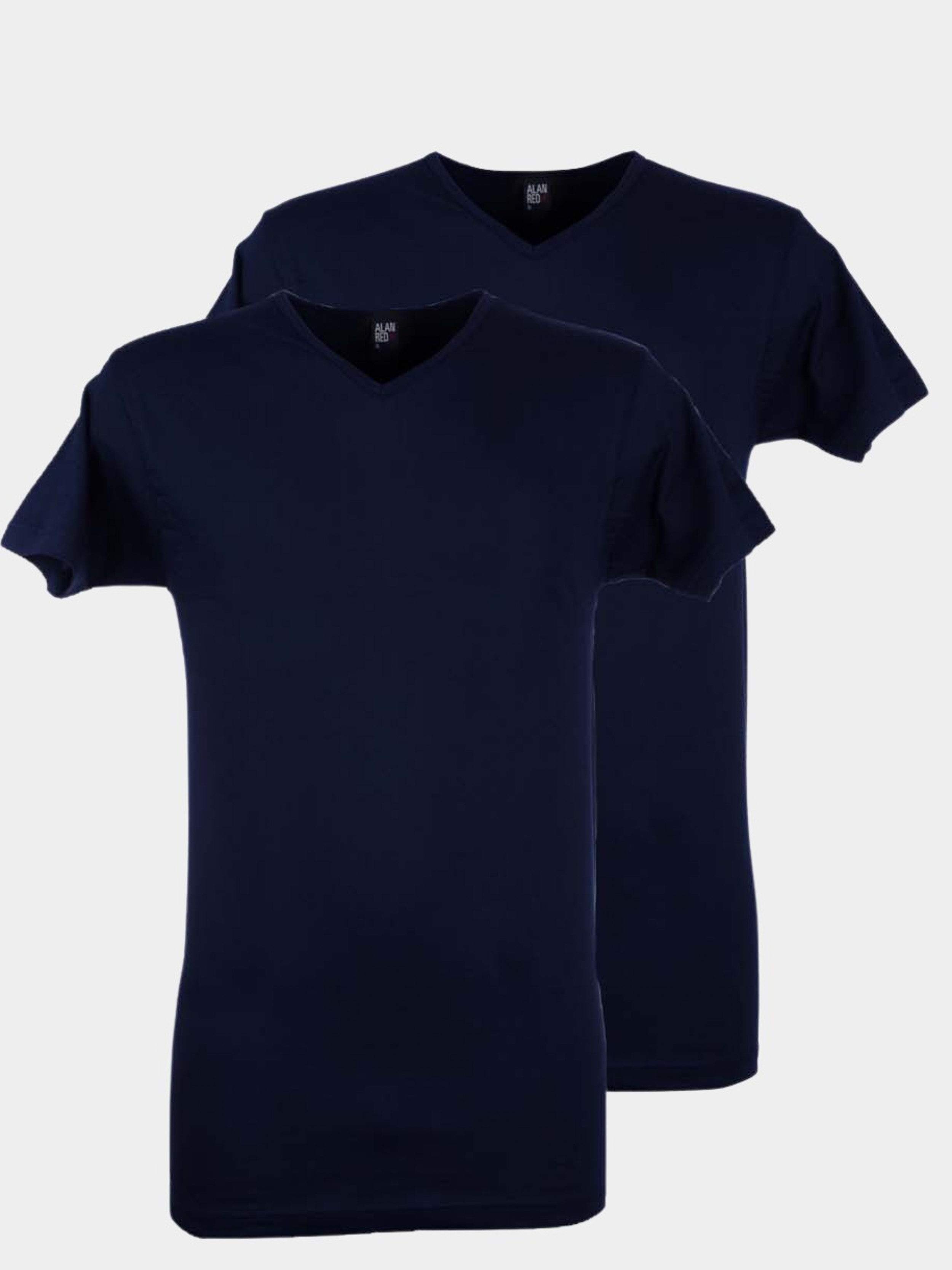 Alan Red T-shirt Blauw Vermont navy v-hals 2-pack 6671.2/06