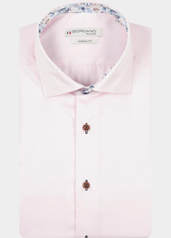 Giordano Overhemd heren Roze Locarno Long Sleeve Semi Cuta 617864/51