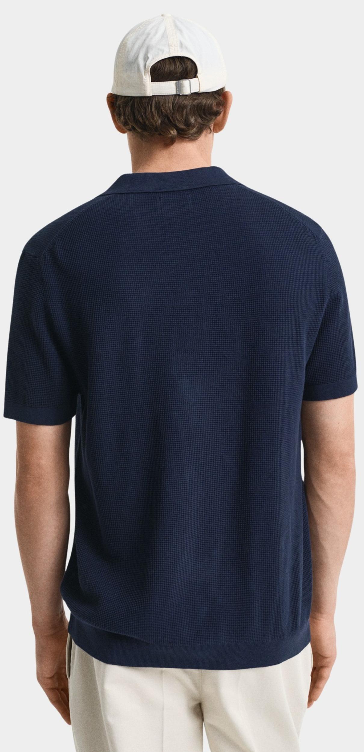 Gant Polo korte mouw Blauw MICRO TEXTURED COTTON SS POLO 8030242/433