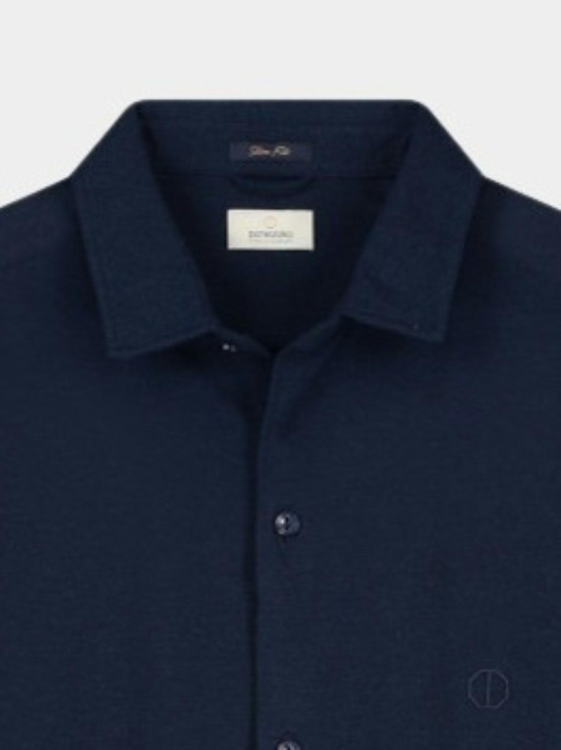 Dstrezzed Casual hemd korte mouw Blauw Shirt Melange Pique 311406/649