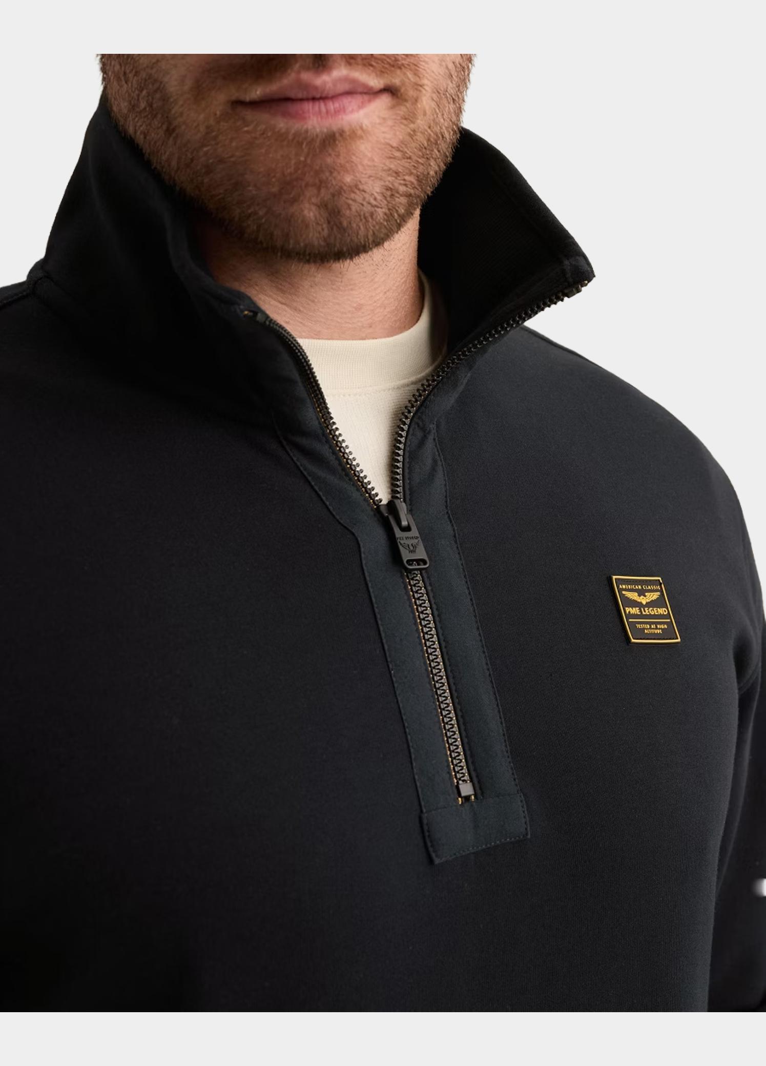 PME Legend Half Zip Blauw Half zip collar interlock jer PSW2608423/5281