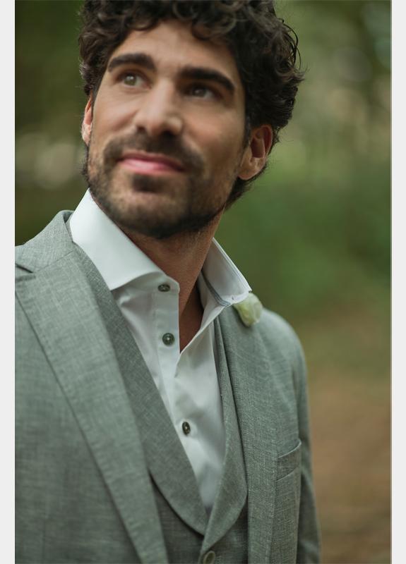 Ledub Business hemd lange mouw Beige LE25230/301 SF5 0143421/920-550-000