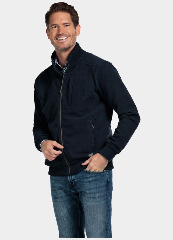 Baileys Vest Blauw Sweat Cardigan Zip  Hi-Low st 522230/60