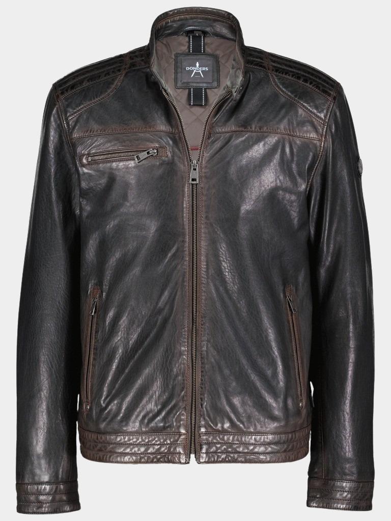 Donders 1860 Lederen Jack Zwart Leather Jacket 52695/915