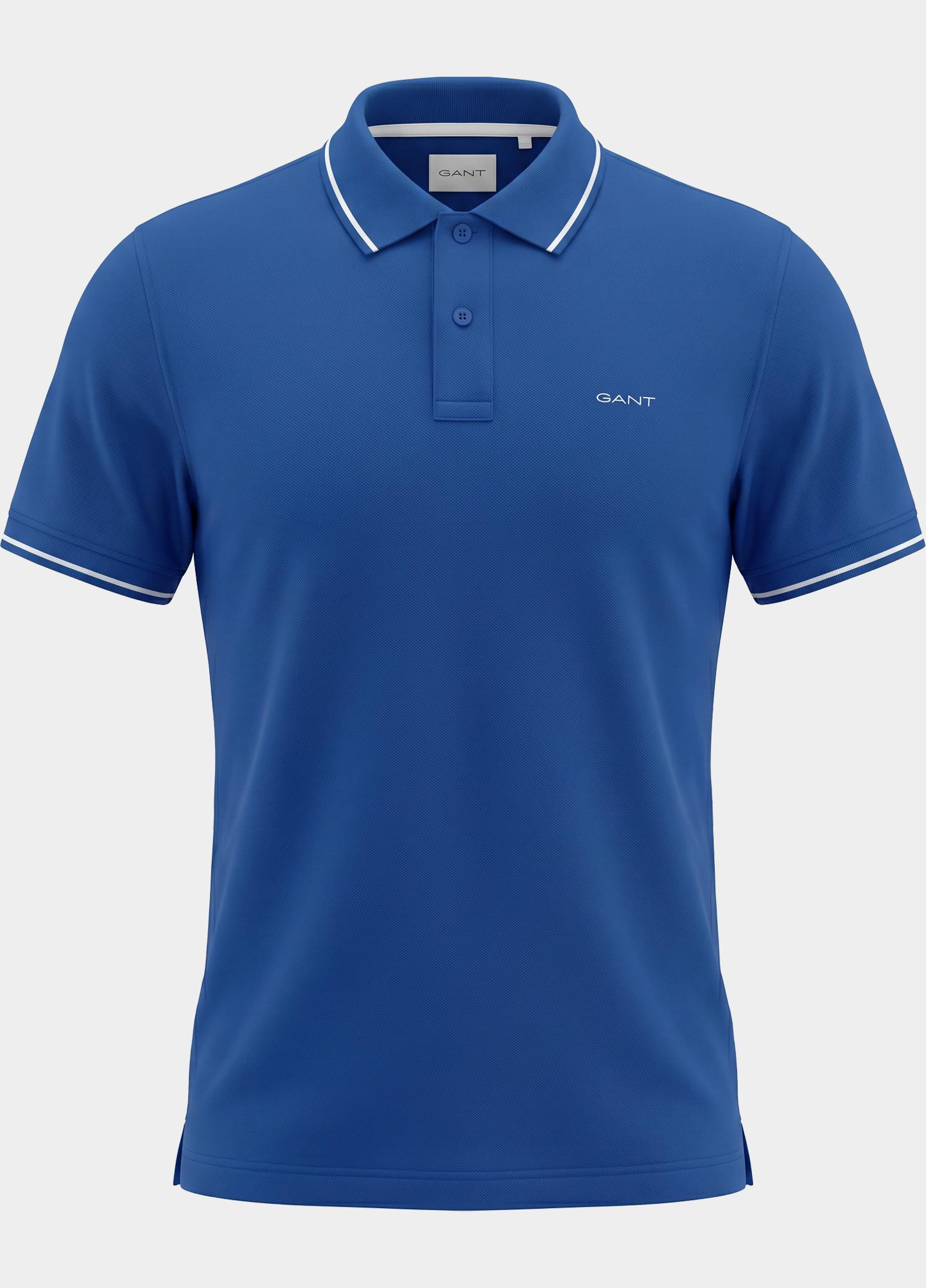 Gant Polo heren Blauw Tipped Piqué Polo Shirt 2062034/407