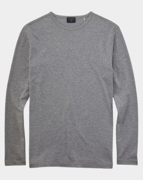 Olymp T-shirt lange mouw Grijs Crewneck Casual 560424/61