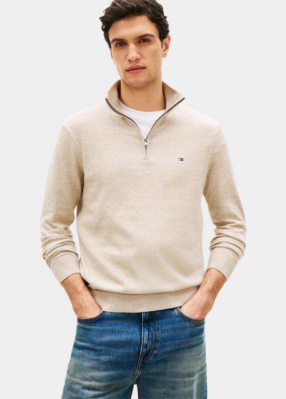 Tommy Hilfiger Half Zip Bruin ESSENTIAL COTTON ZIP MOCK MW0MW37331/RE5